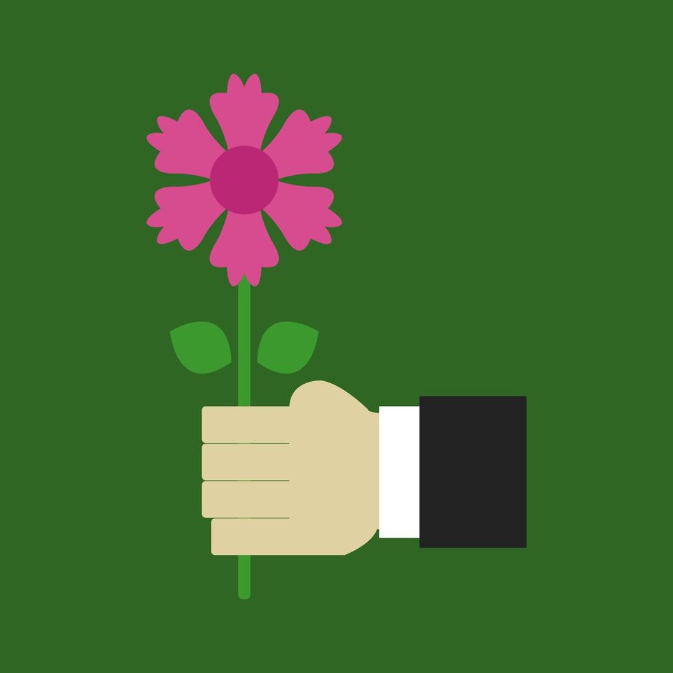Flowers in hand vector