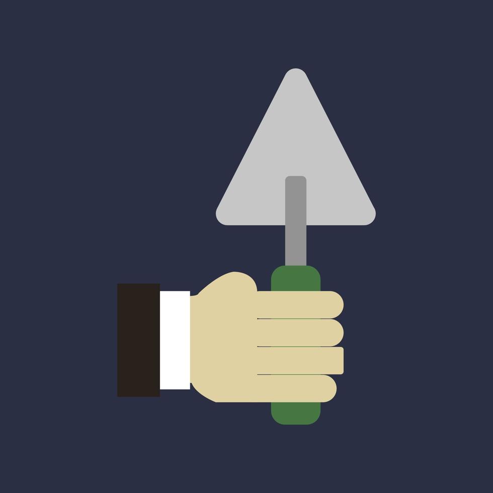 Trowel in hand vector