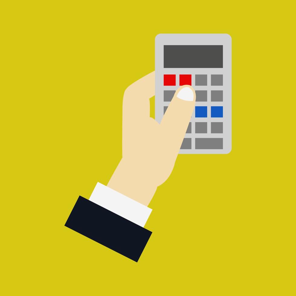 Calculator in hand vector