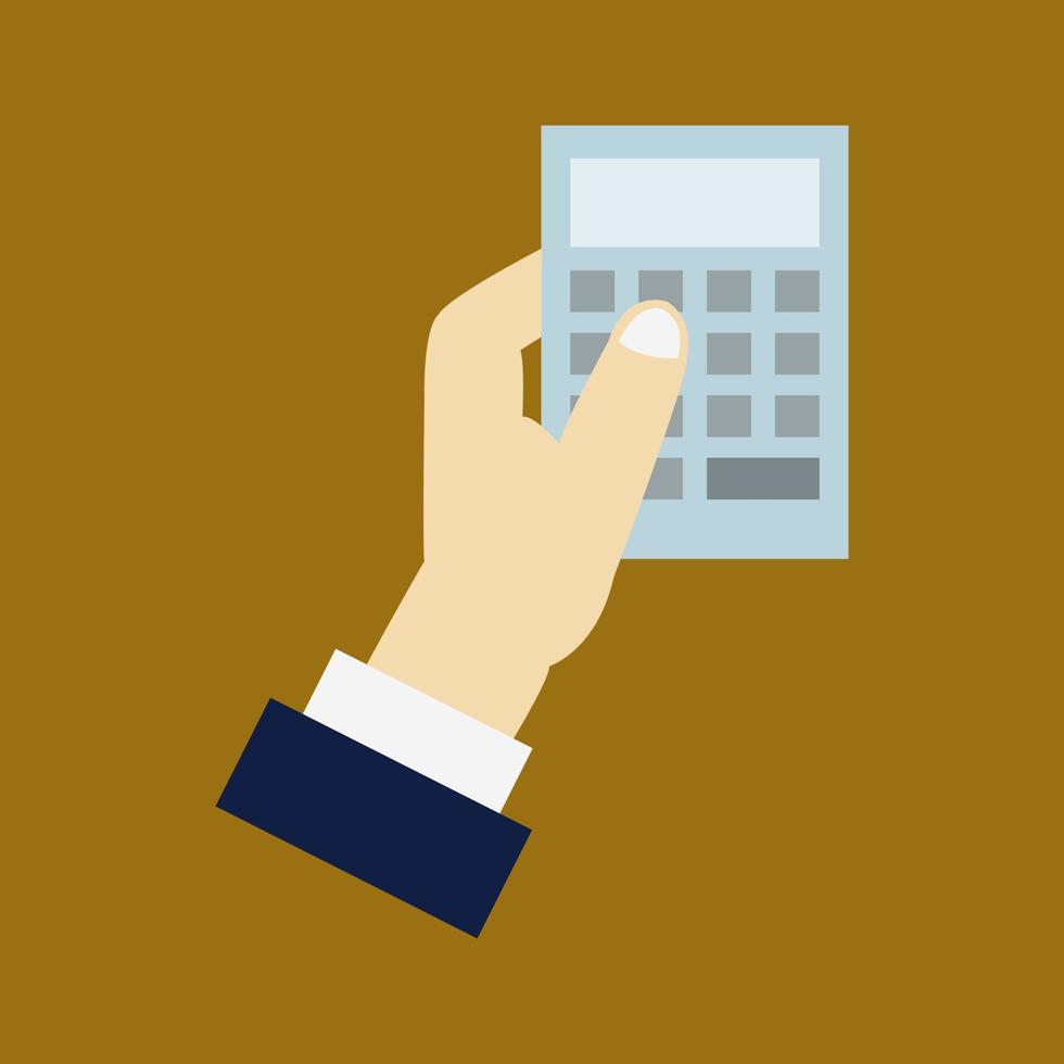 Calculator in hand vector