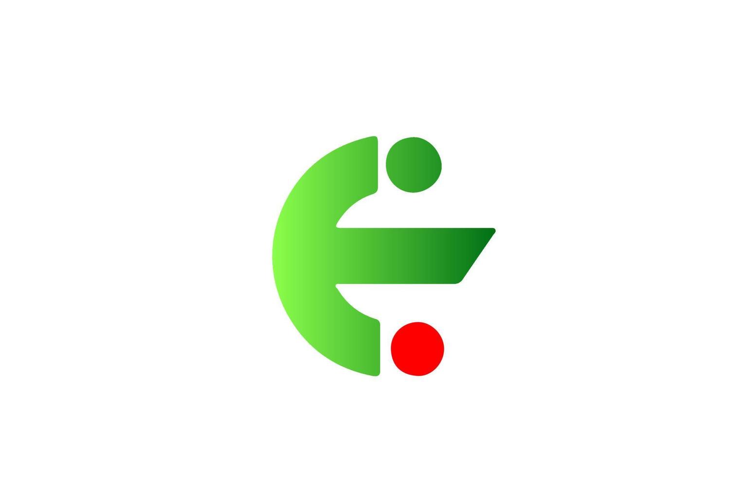 verde rojo e icono de logotipo de letra del alfabeto. diseño degradado para empresa y negocio. vector