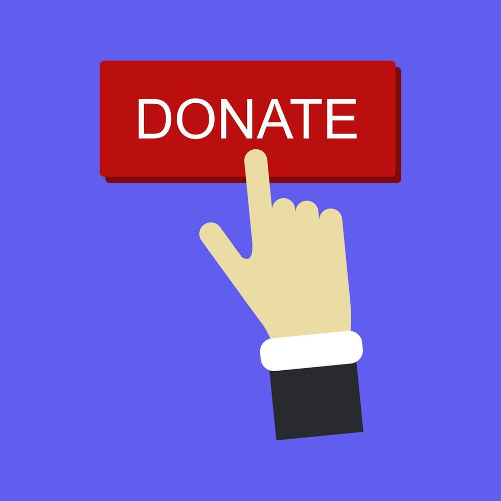 Click on the donate button vector