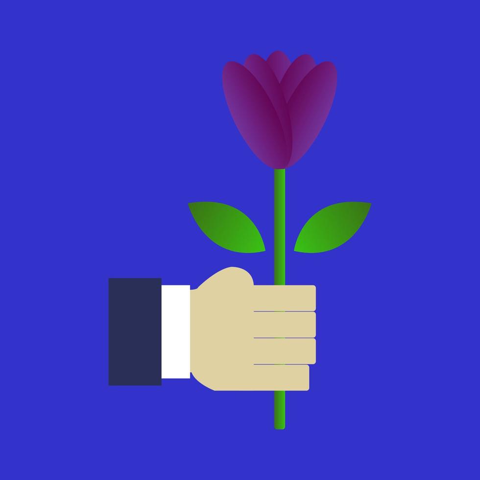 Flowers in hand vector