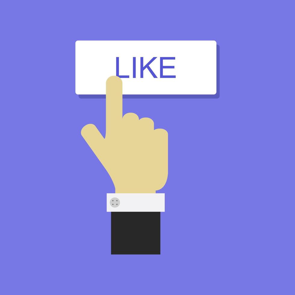 Click on the like button vector