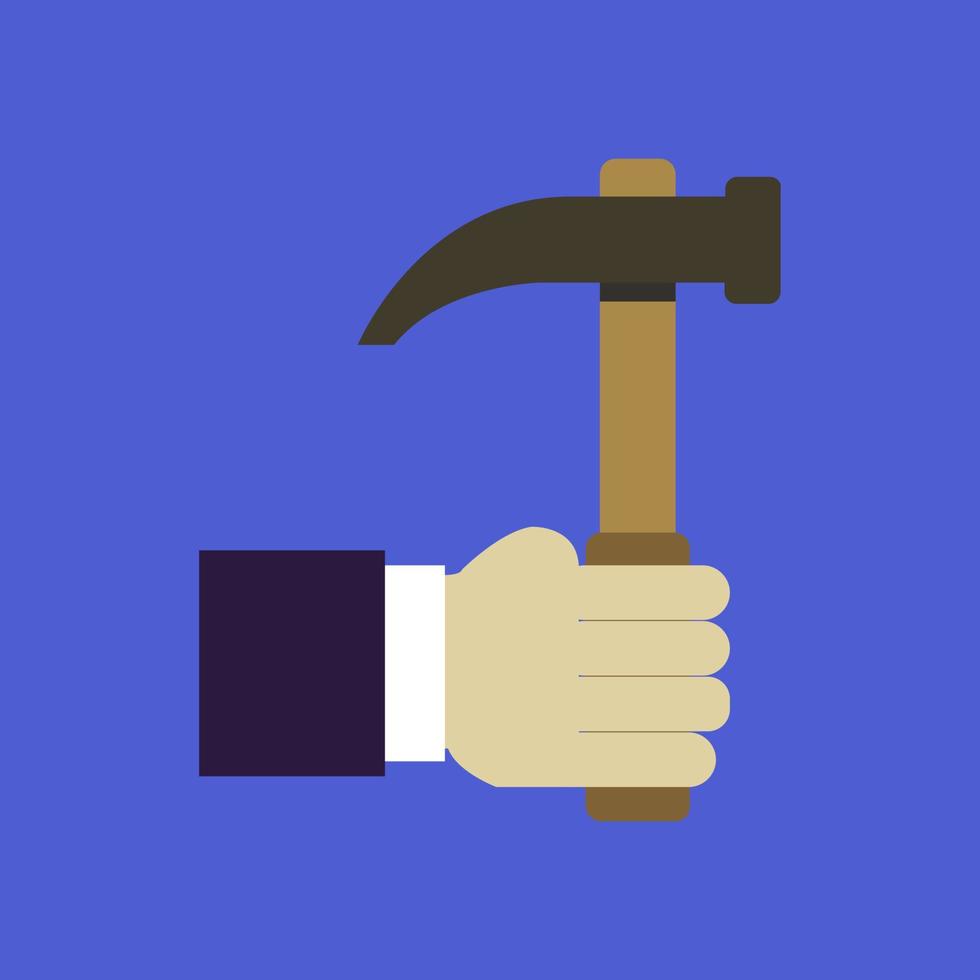 Hammer in hand vector