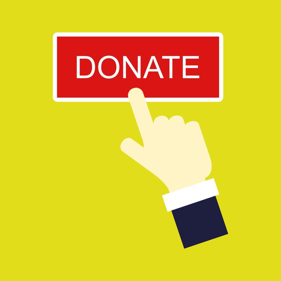 Click on the donate button vector