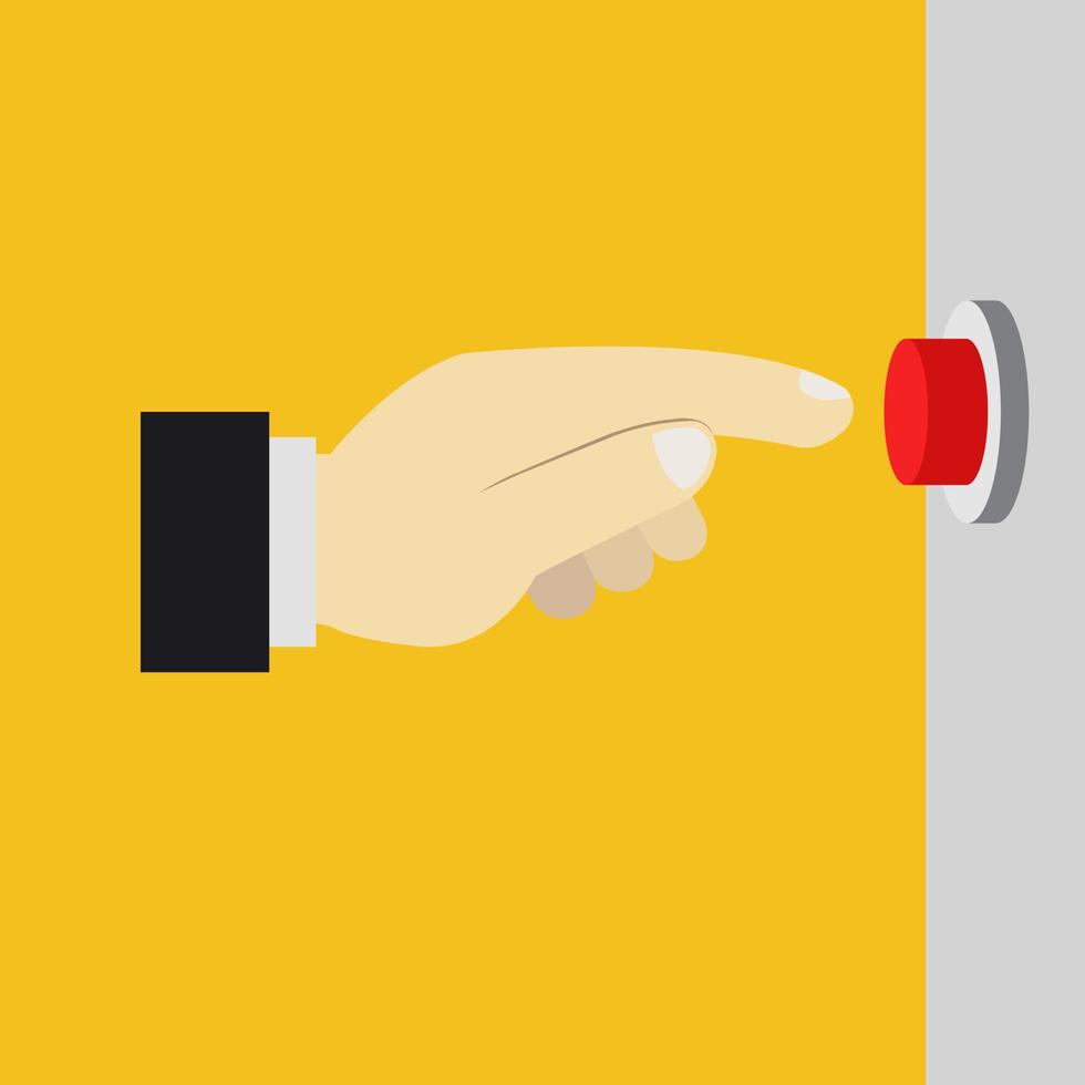 Click on the button with your hand vector