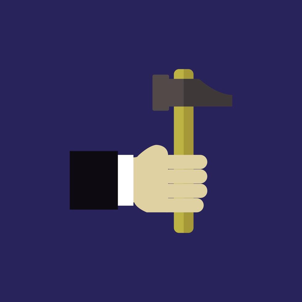 Hammer in hand vector