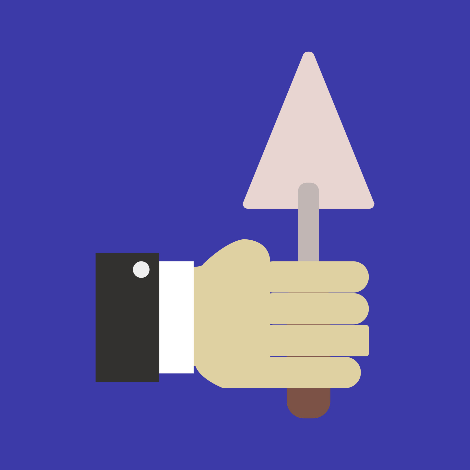 Trowel in hand 3668061 Vector Art at Vecteezy