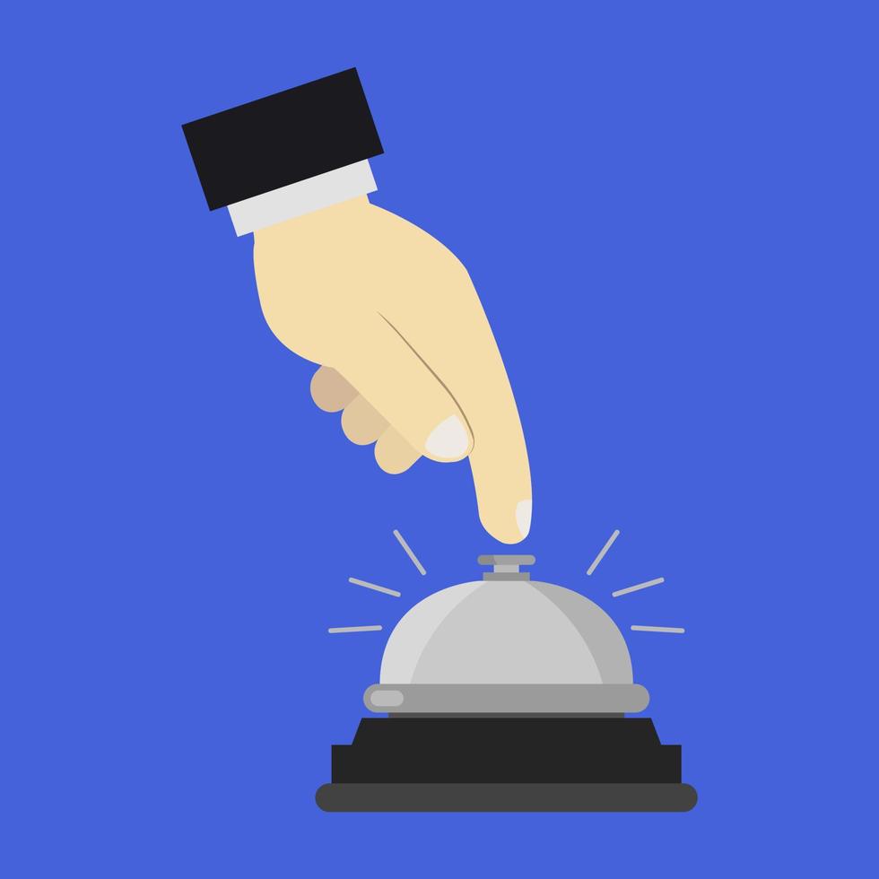 Hand click on service bell vector