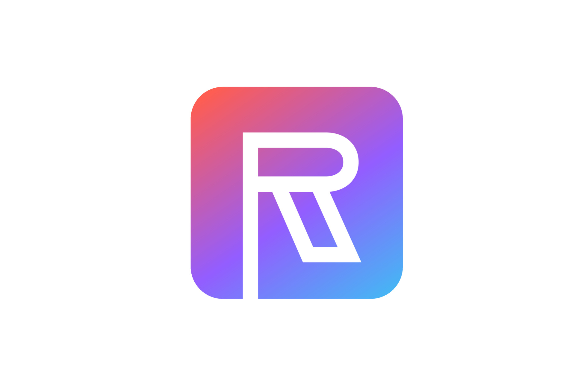 colored blue pink R alphabet letter logo icon. Line design for business ...
