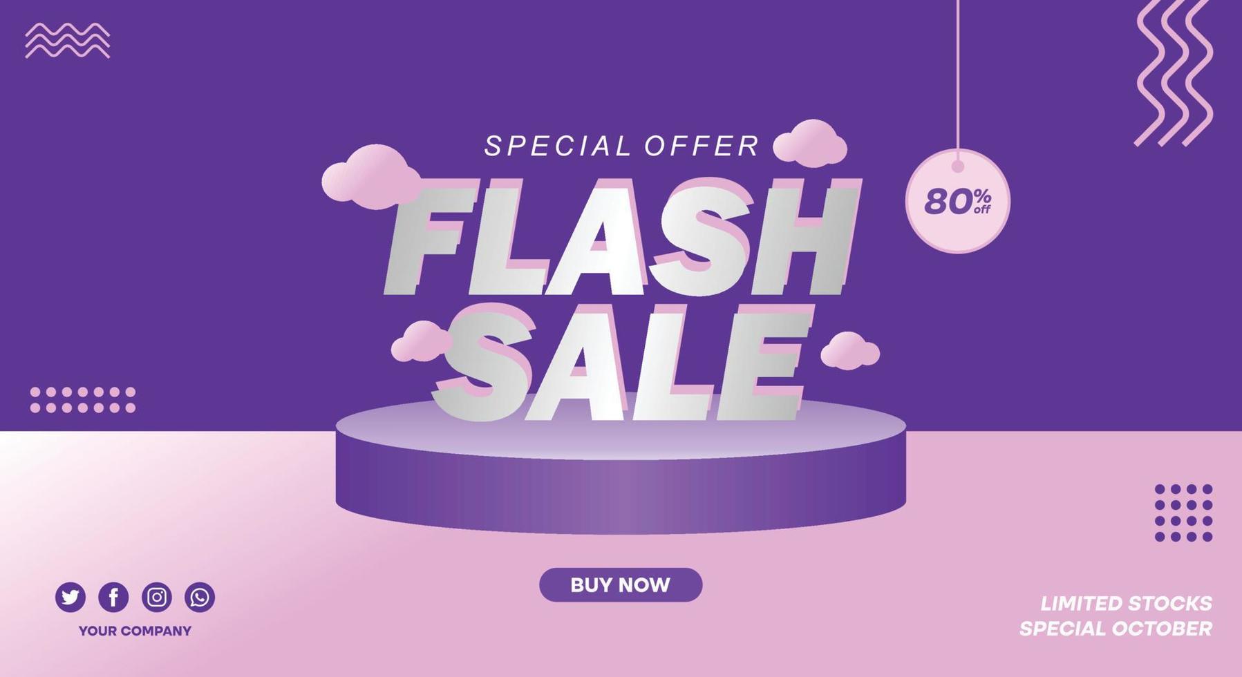 super oferta flash especial de octubre vector