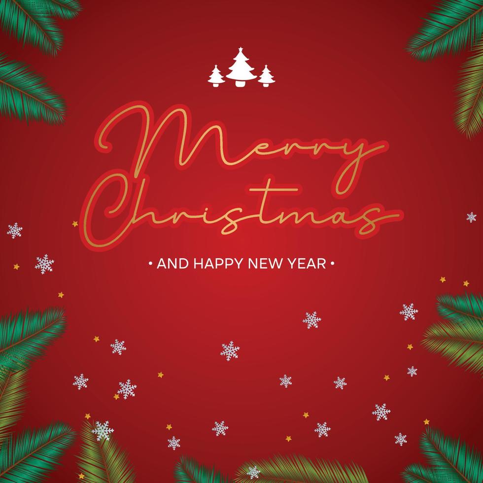 Merry Christmas Greeting Card With Lettering vector