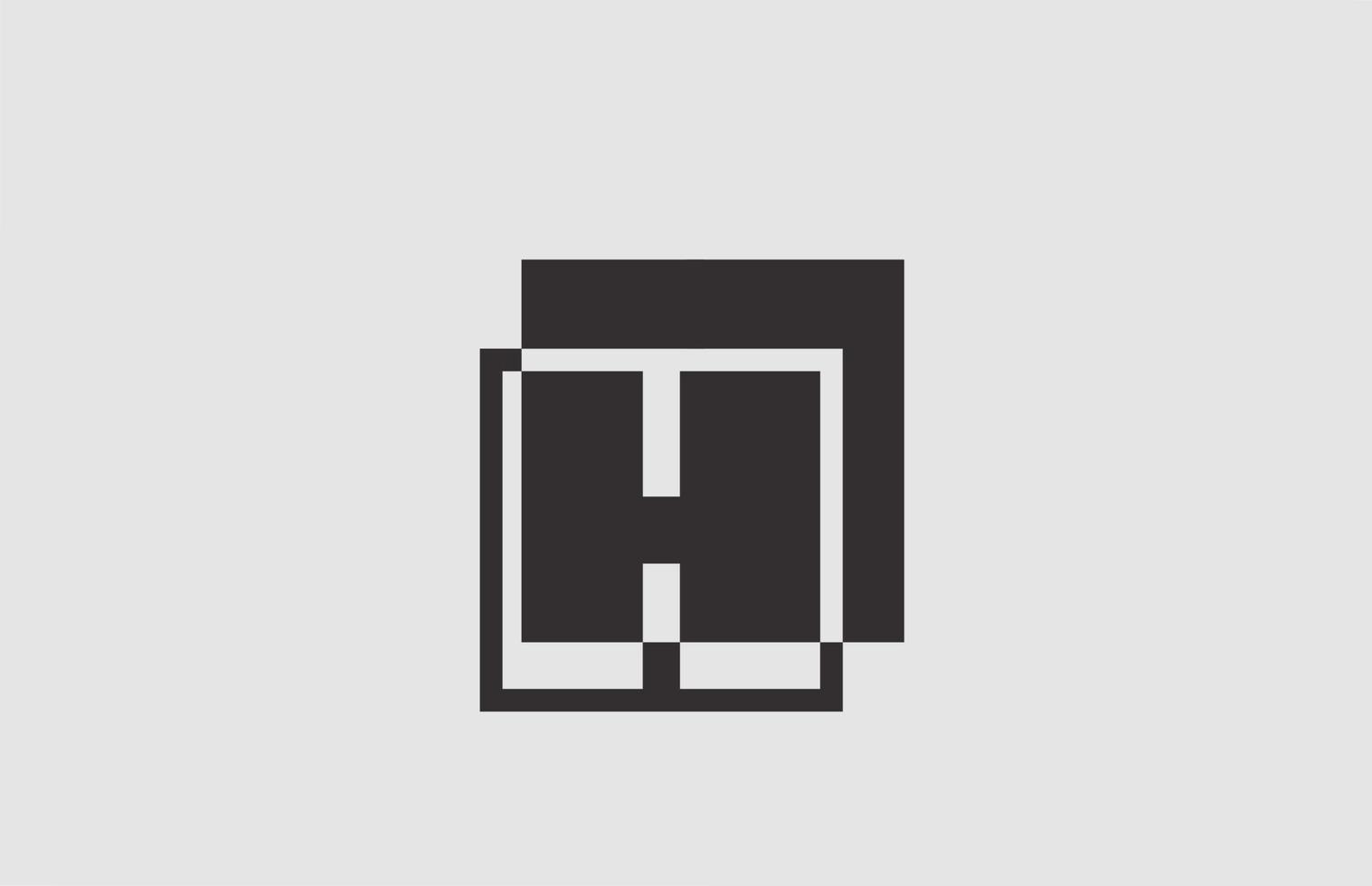 geometric black white H alphabet letter logo icon for business. Simple design for company vector