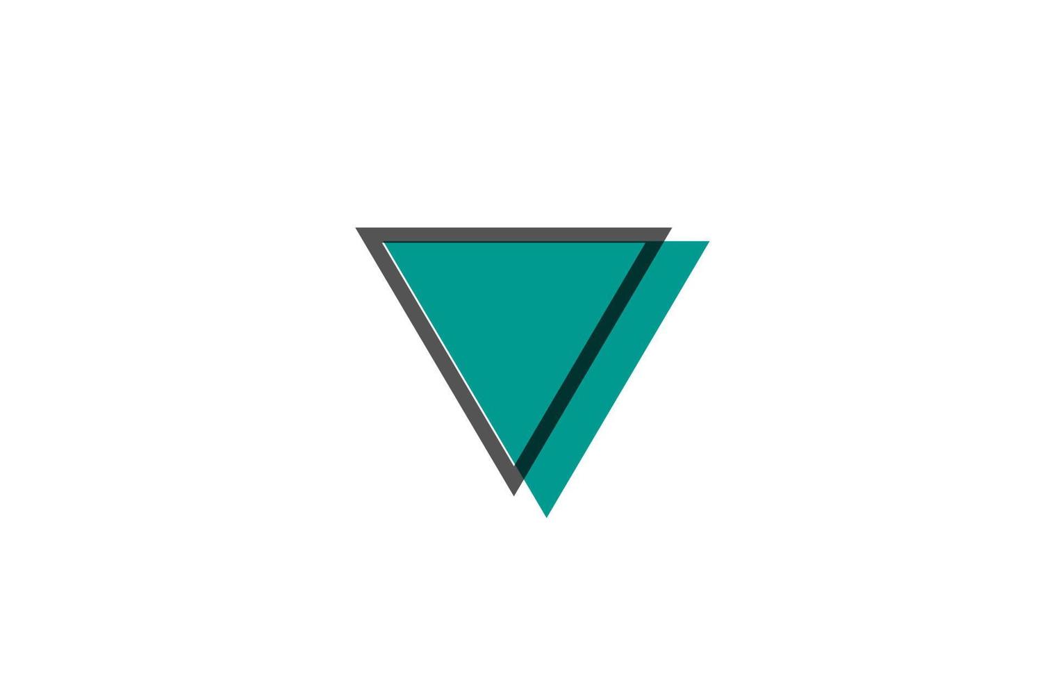 verde negro v línea alfabeto letra logo icono para empresa. diseño de línea simple para negocios vector