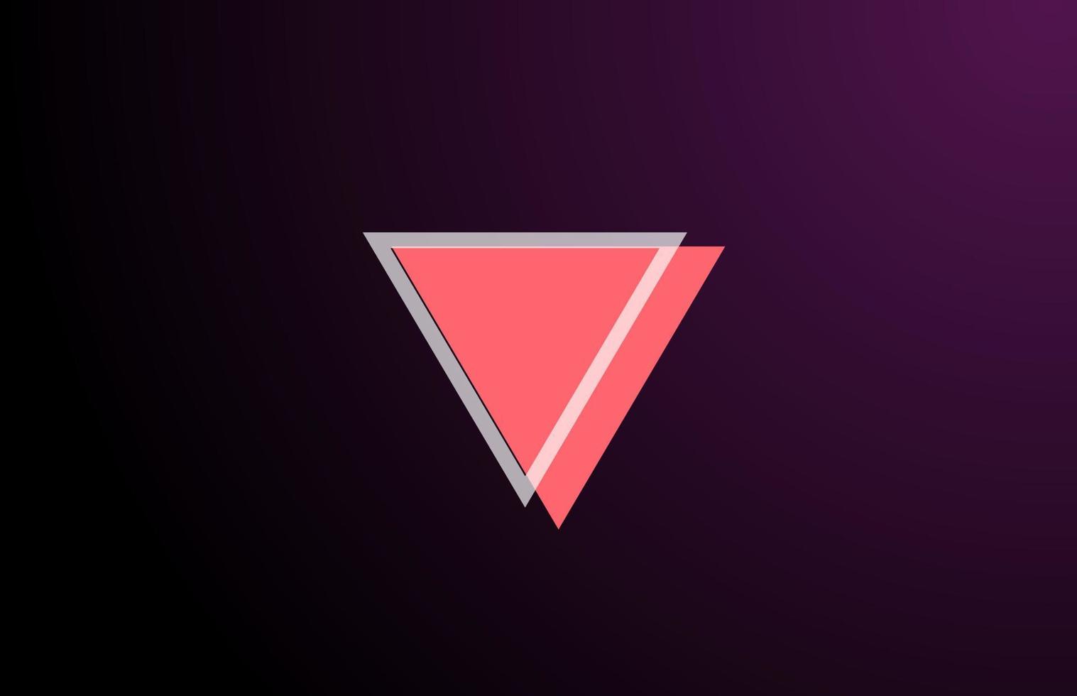 pink black geometric V line alphabet letter logo icon for company. Simple line design for corporate and business vector
