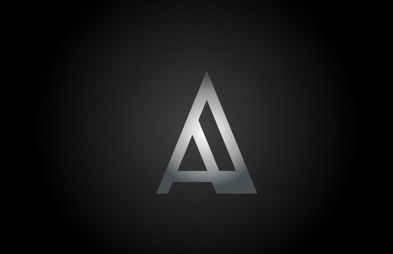 gris negro un icono del logotipo de la letra del alfabeto. Diseño de línea para identidad empresarial y empresarial. vector