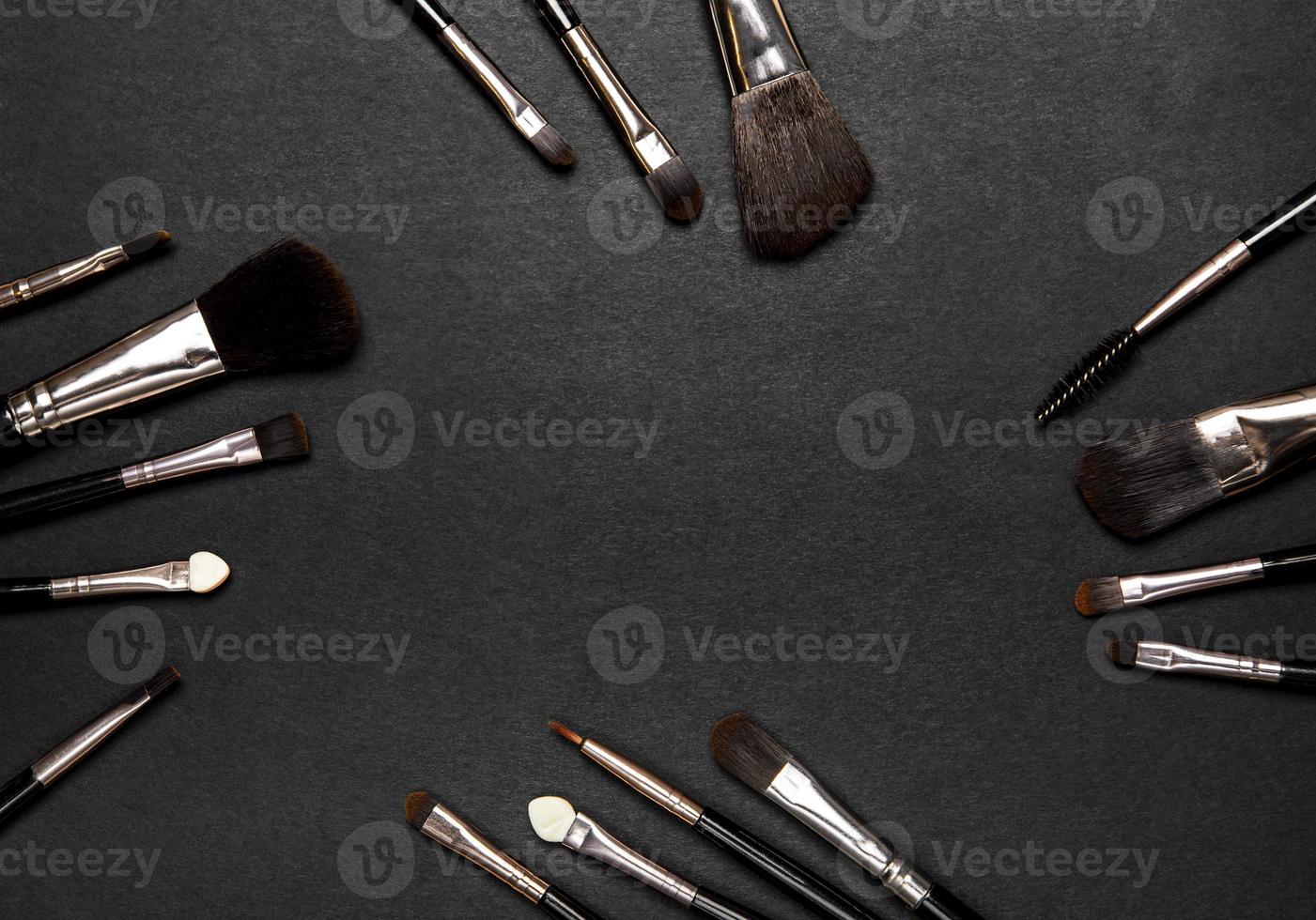 Set of makeup brushes photo