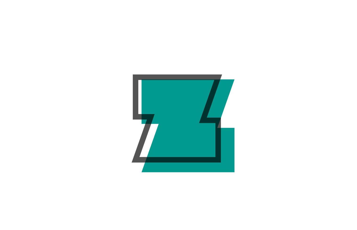 green black Z line alphabet letter logo icon for company. Simple line design for business vector