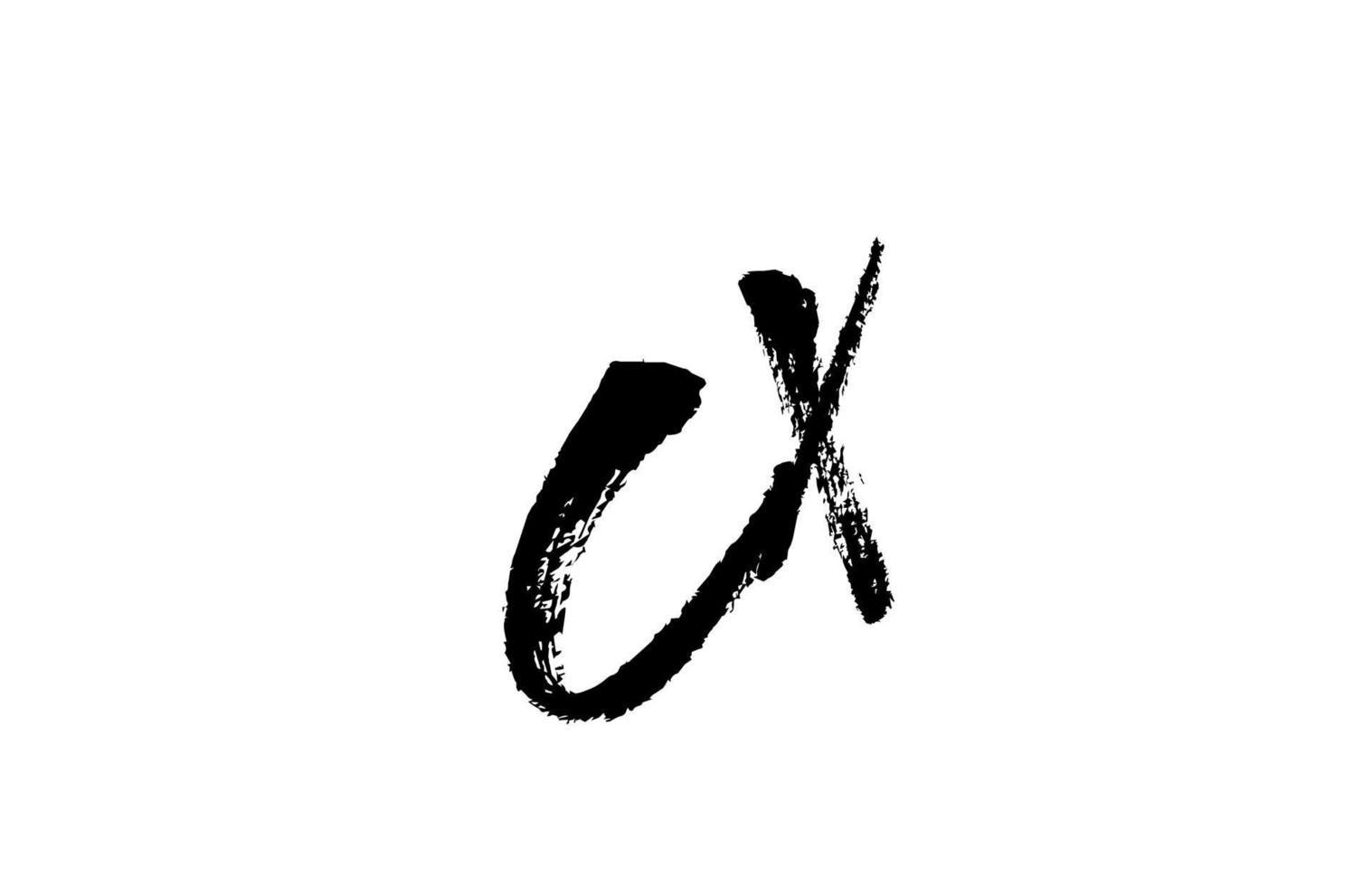 Combinación de icono de logotipo de letra del alfabeto cx cx. diseño vintage manuscrito grunge. color blanco negro para negocios y empresa vector