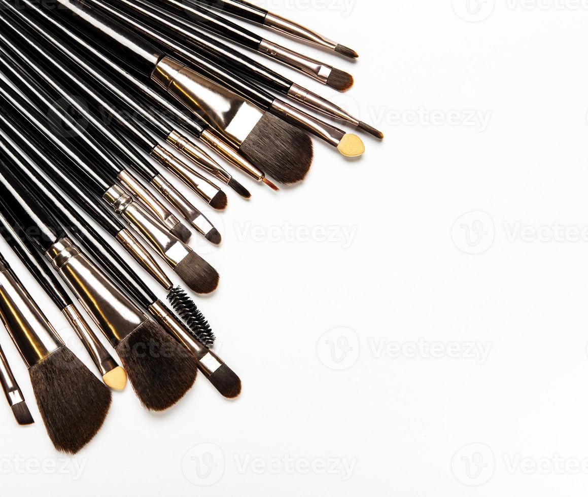 Set of makeup brushes photo