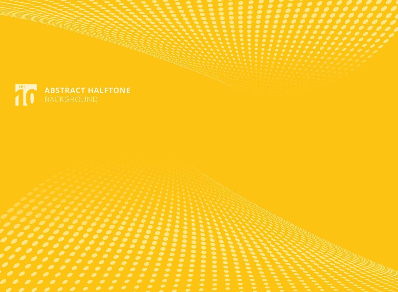 Abstract pattern dots yellow color halftone perspective background. vector