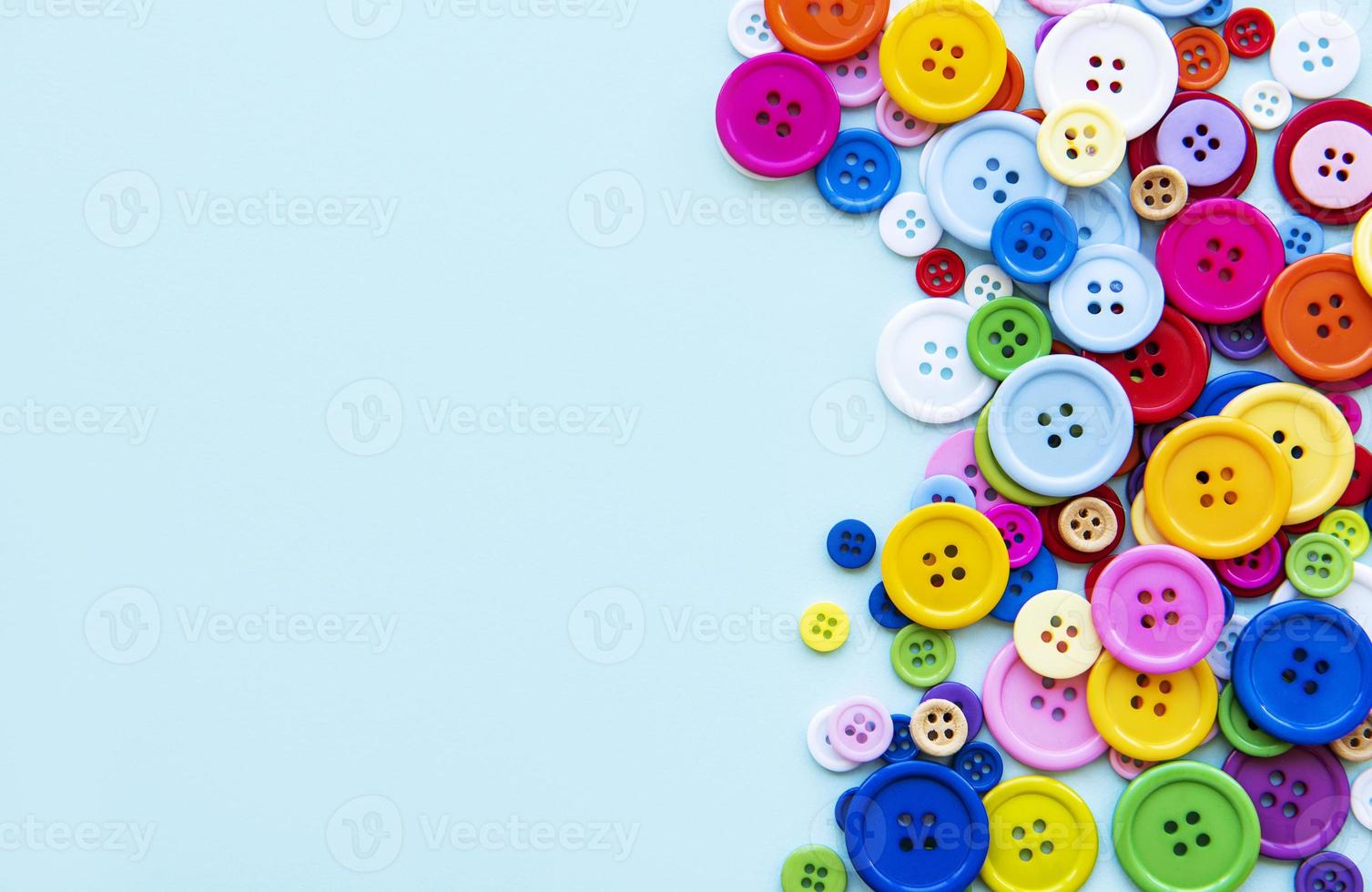 Multicolored sewing buttons photo