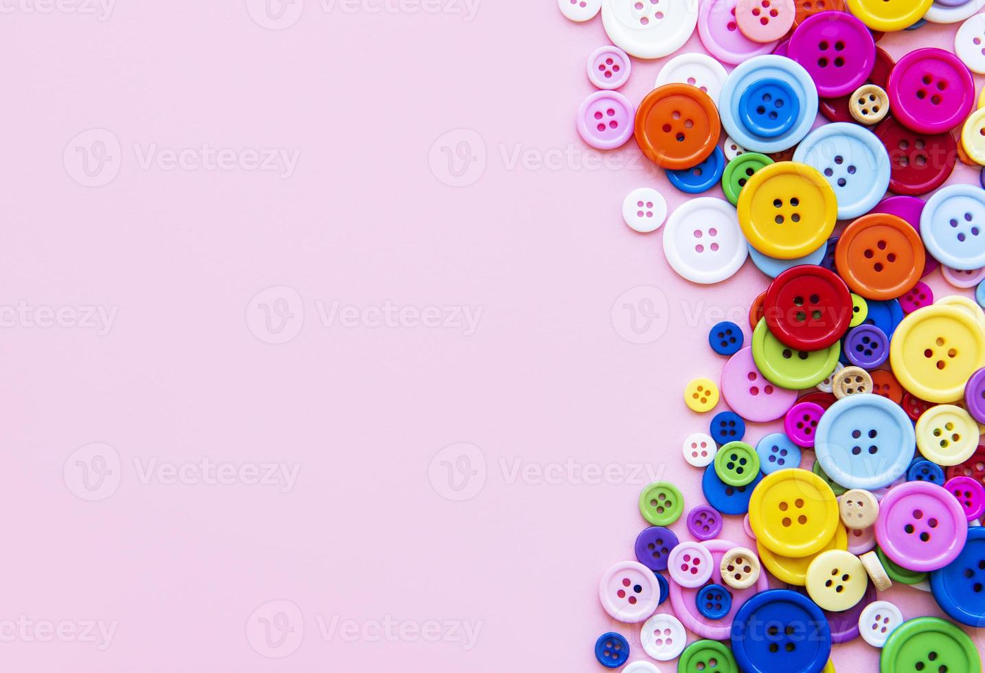 Multicolored sewing buttons photo