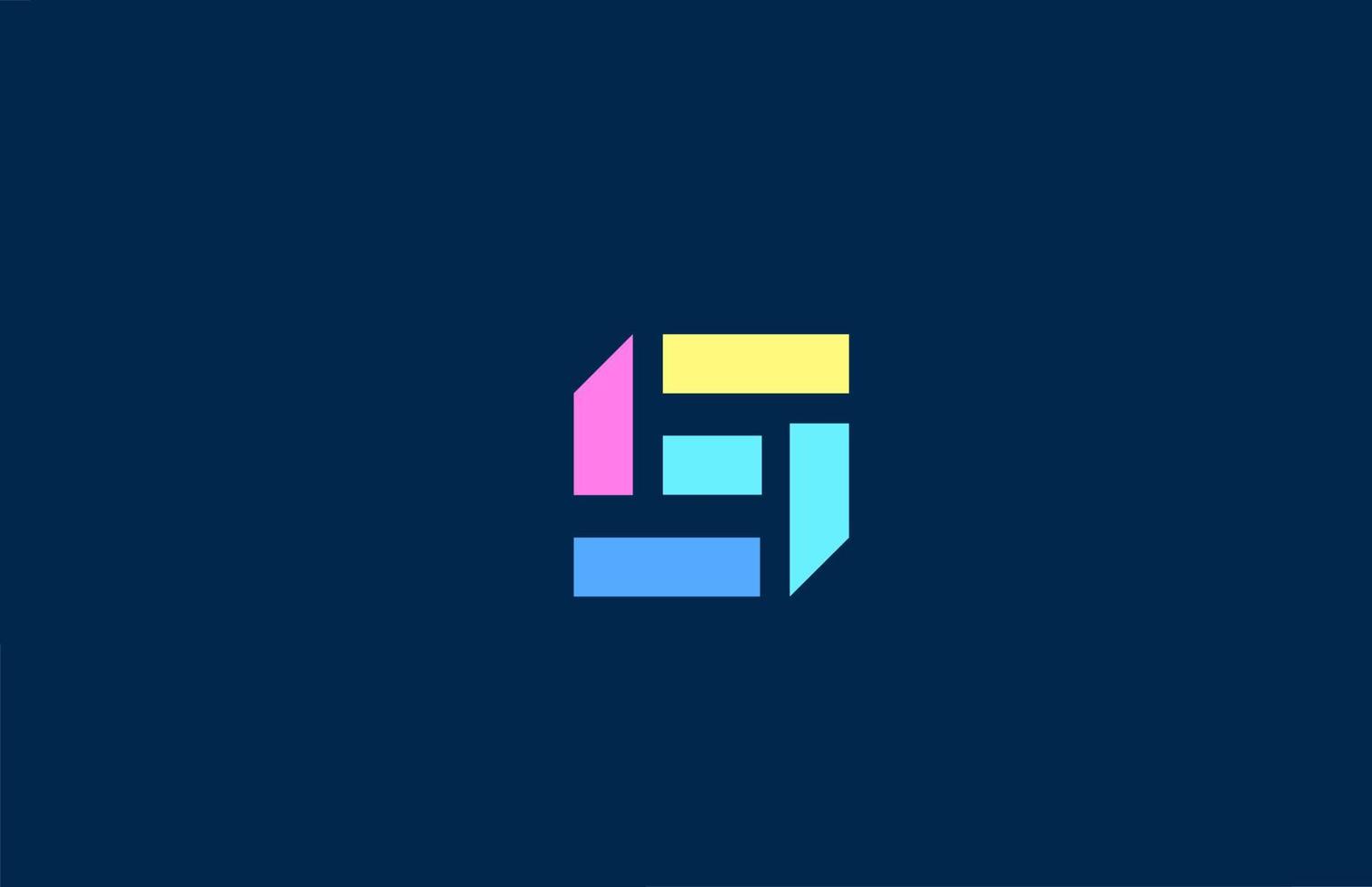 S alphabet letter logo icon in colorful geometric lines. Simple and creative colored design for business and company vector