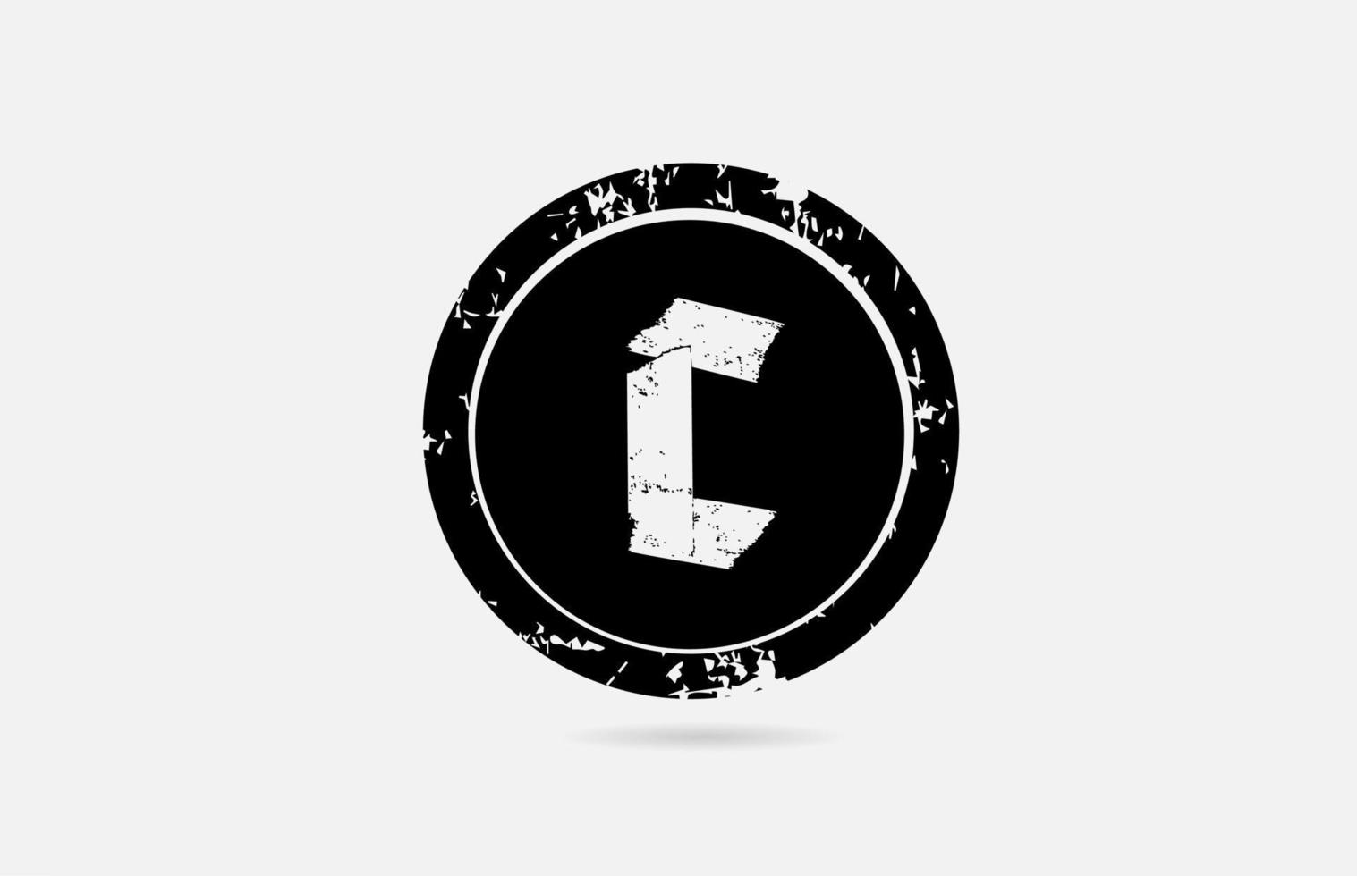 vintage C alphabet letter logo icon template in black and white. Creative design for company and business vector