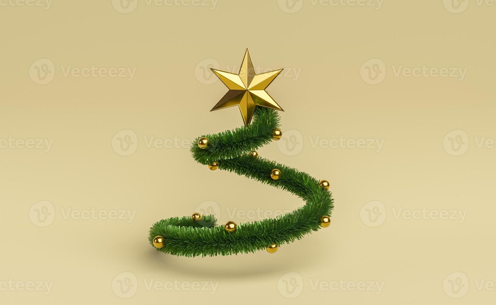 guirnalda en forma de espiral con adornos navideños foto