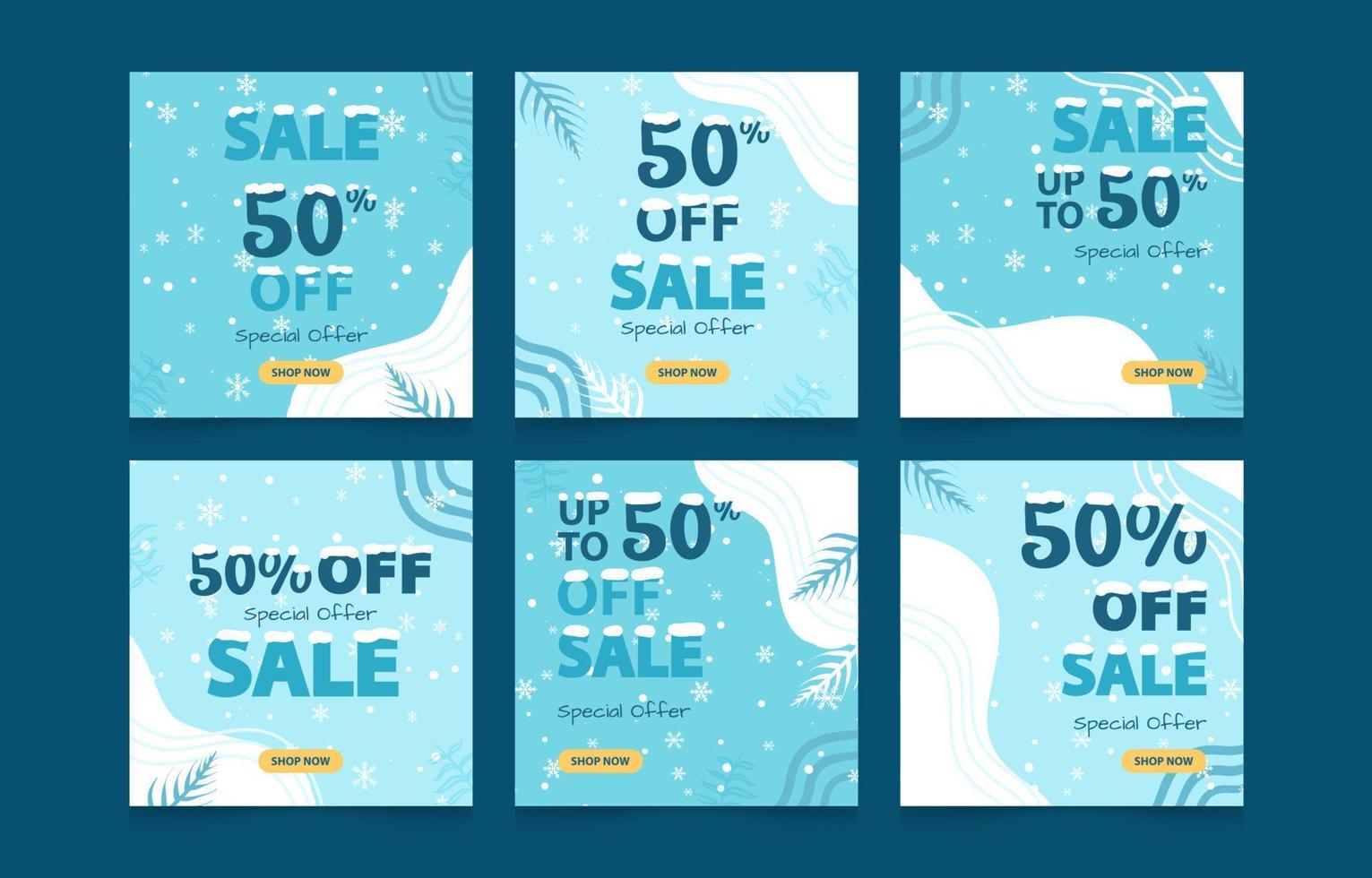 Winter Sale Social Media Post vector