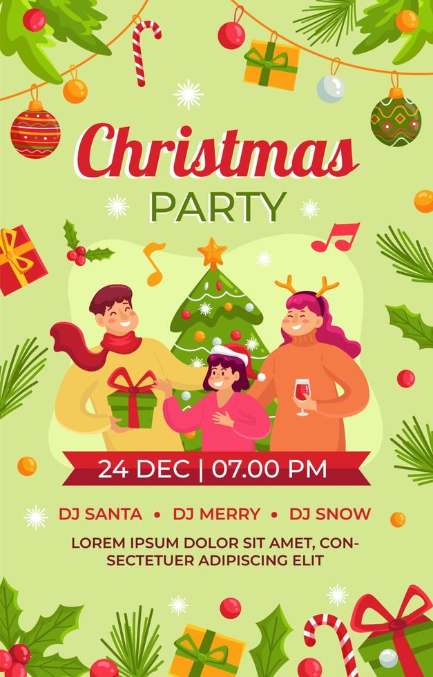 Poster Template of Christmas Party vector