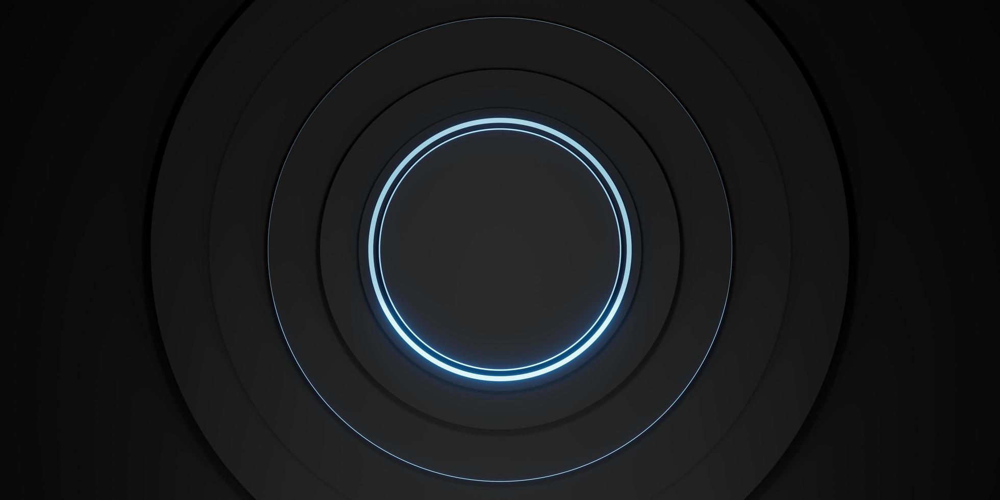 ring background black display stand laser ring and neon light glow photo