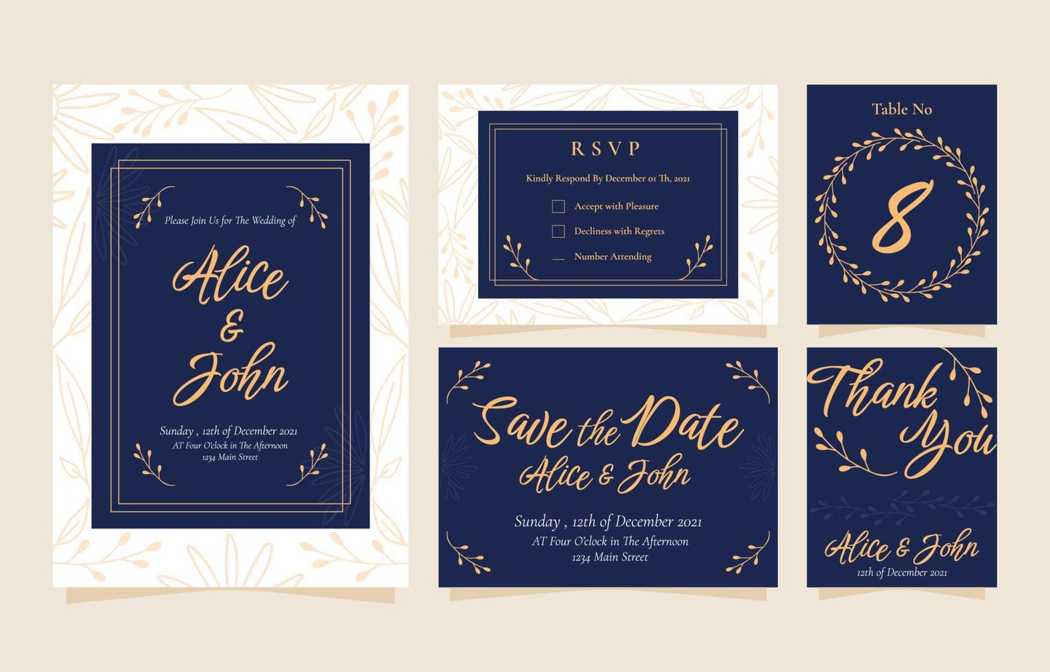 Floral Wedding Invitation vector