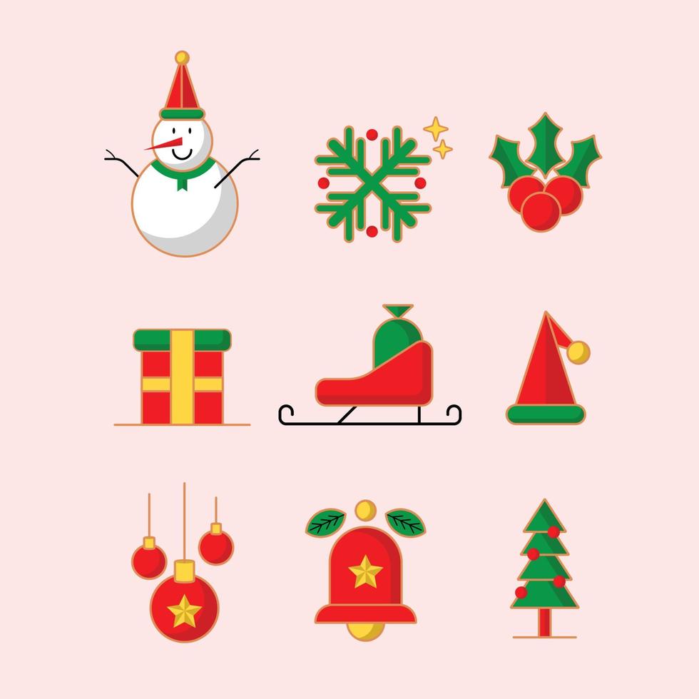 conjunto de iconos de navidad vector