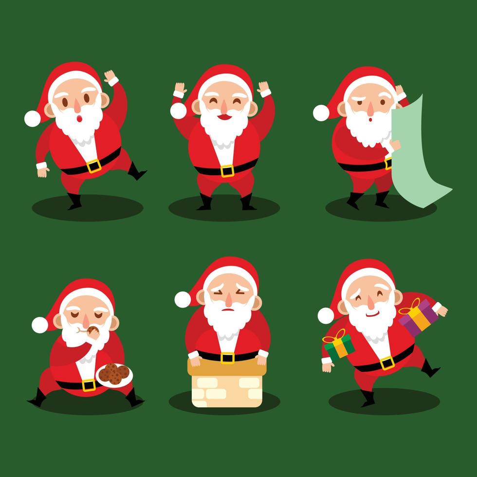 Santa Claus is Coming to Town Character Set vector