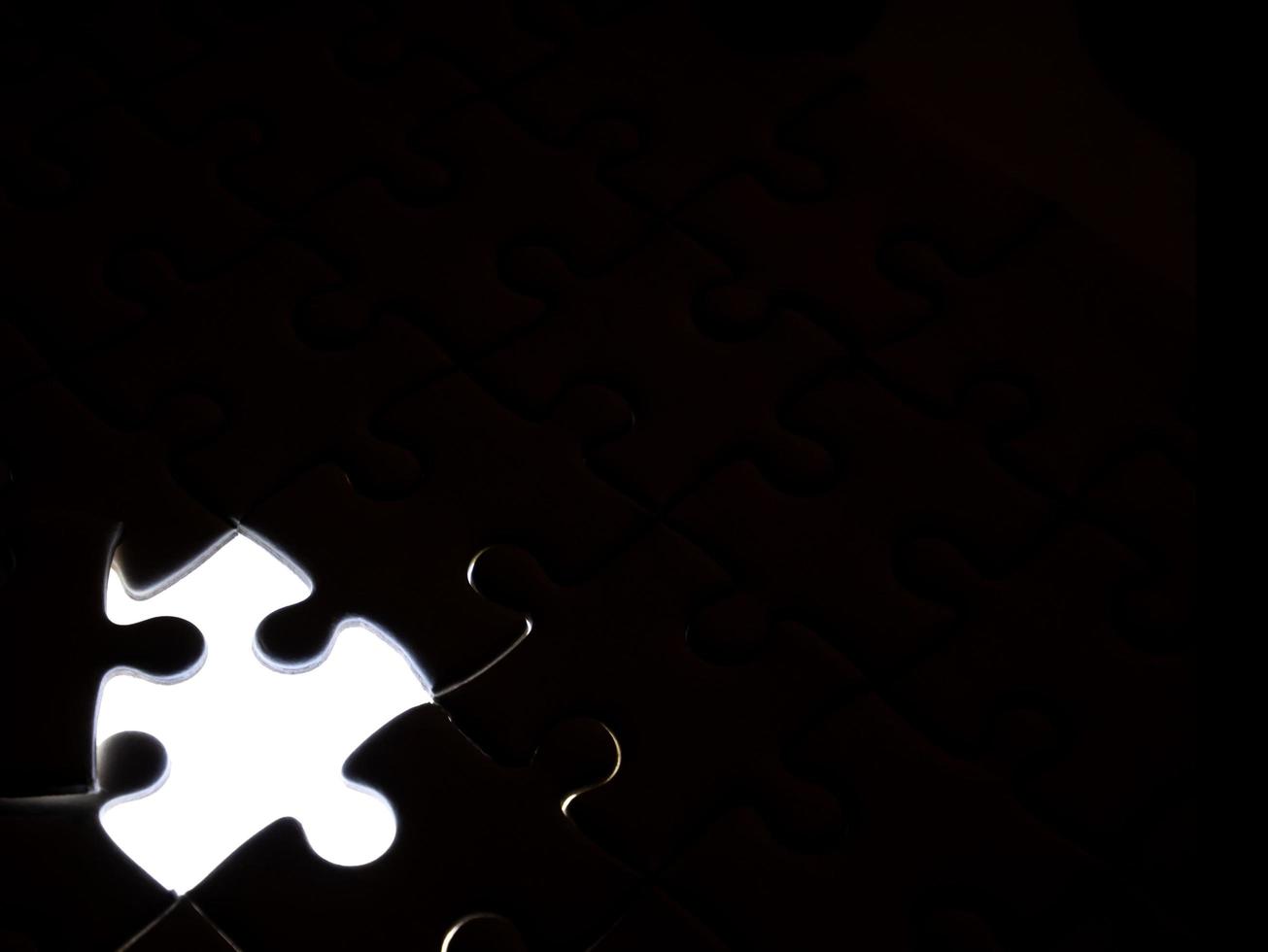 Missing Jigsaw puzzle piece, business concept for completing the finishing puzzle piece photo