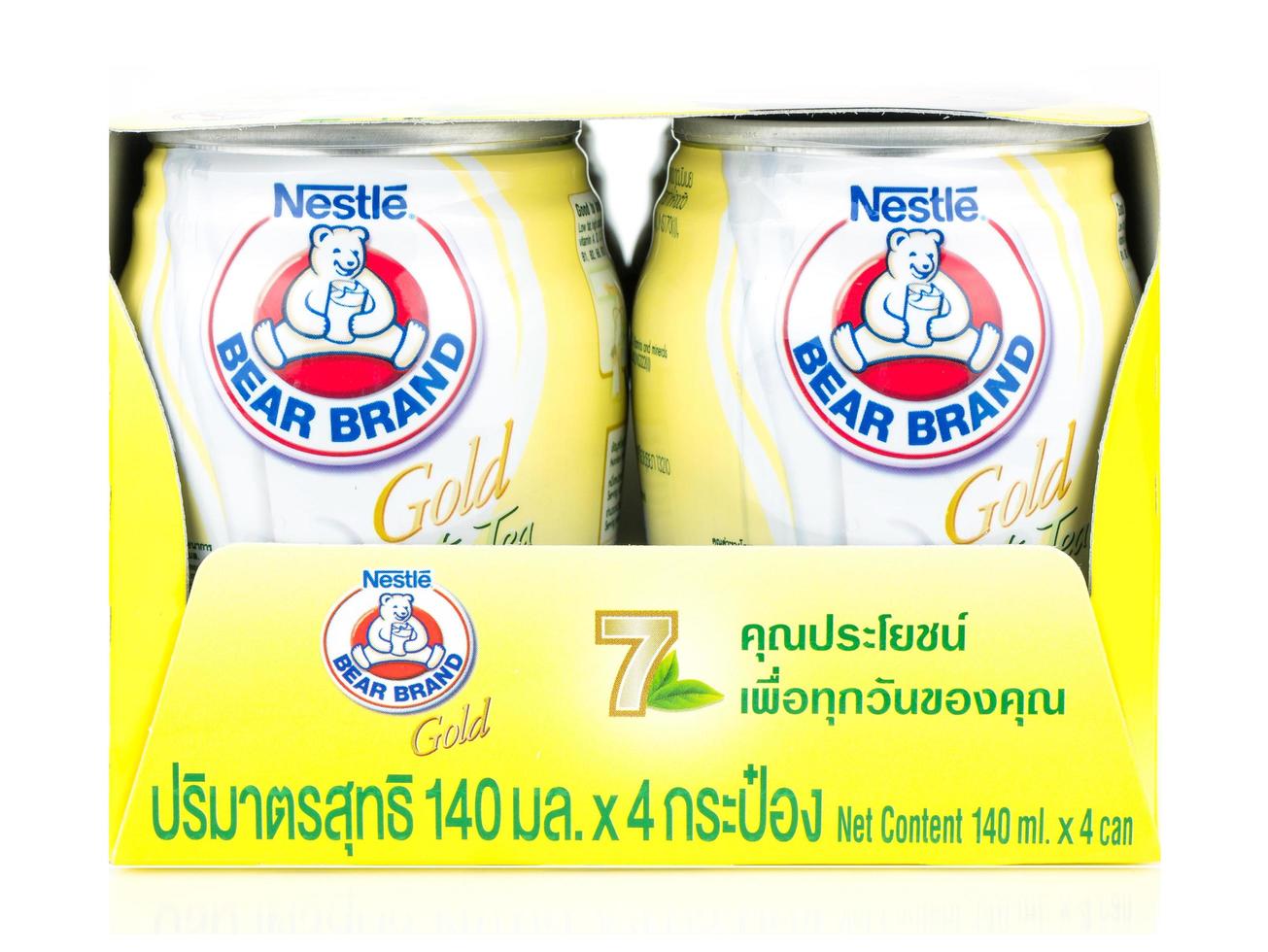 BANGKOK THAILAND - January 30, 2019, Low Fat Milk Products Bear Brand Gold white tea product in Thailand photo