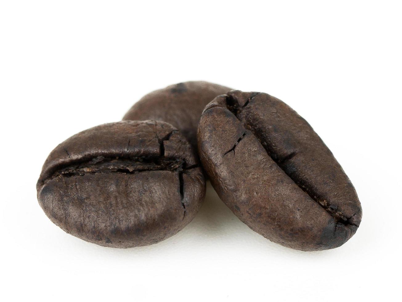 Close-up coffee beans isolated on white background photo