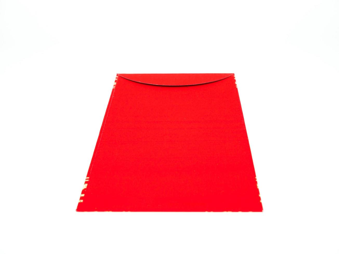 Red envelopes chinese isolated on white background. Red packets giving on weddings or holidays such as Chinese New Year. Blank space with text photo