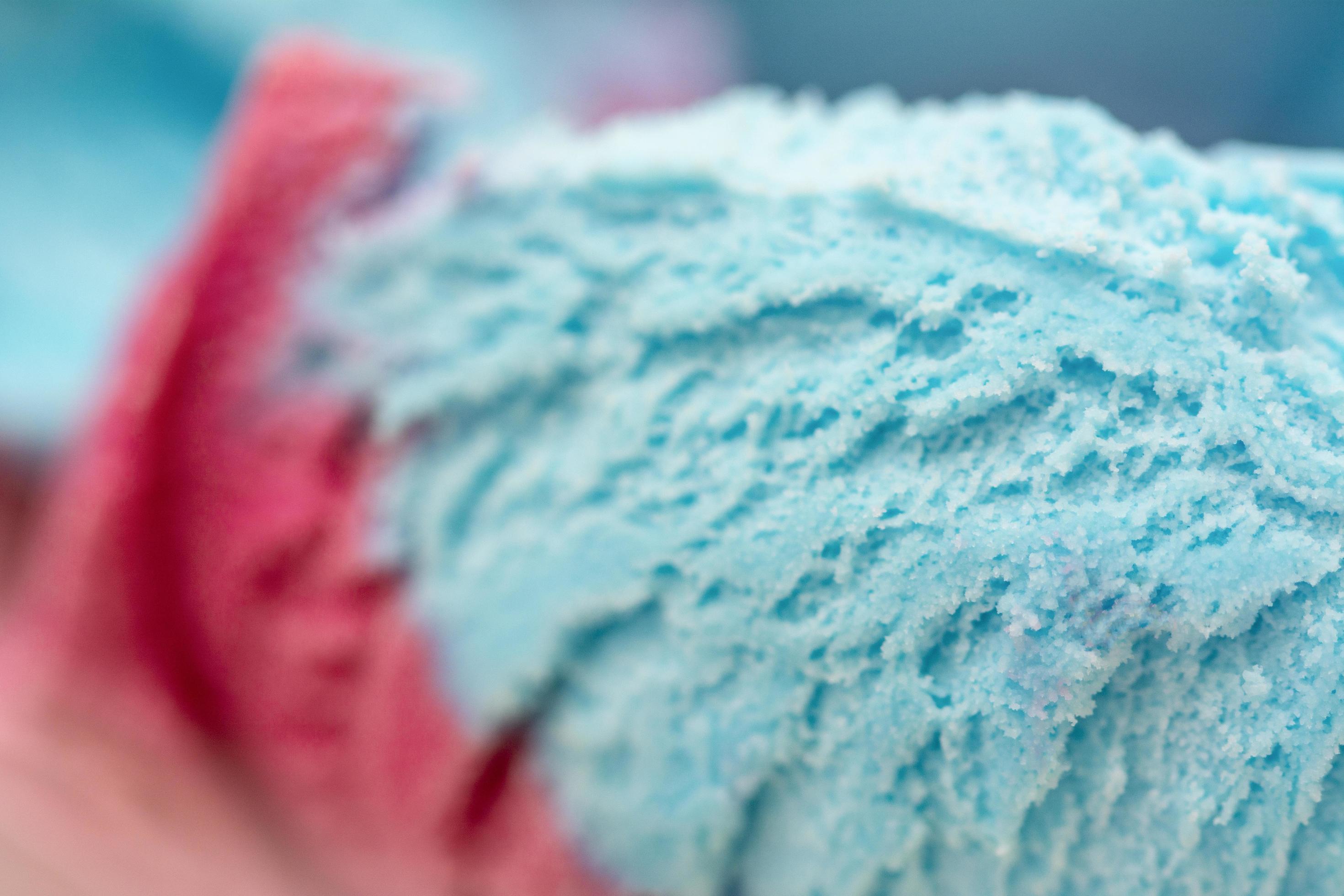 Close up on a bubble gum ice cream for a macro shot 3670495 Stock Photo