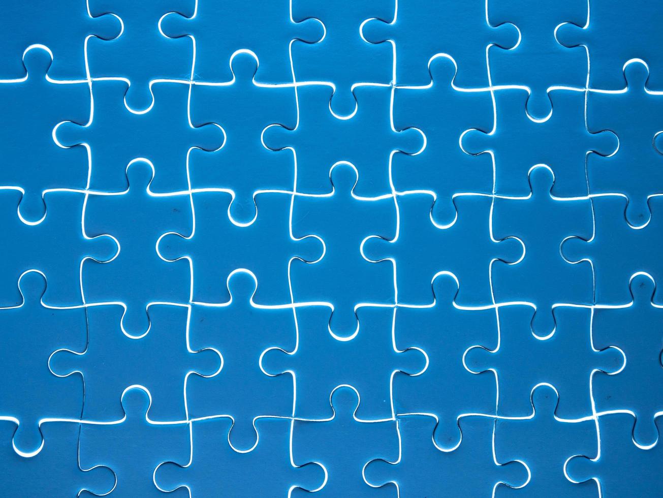 Jigsaw puzzle pieces completed as copy space photo