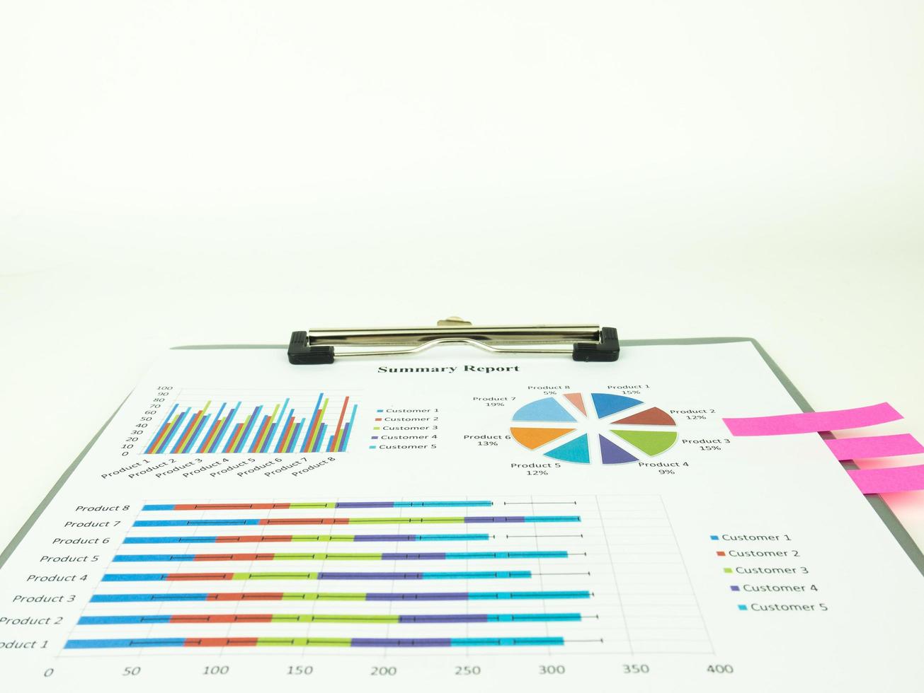 Marketing report chart and Financial graph analysis photo