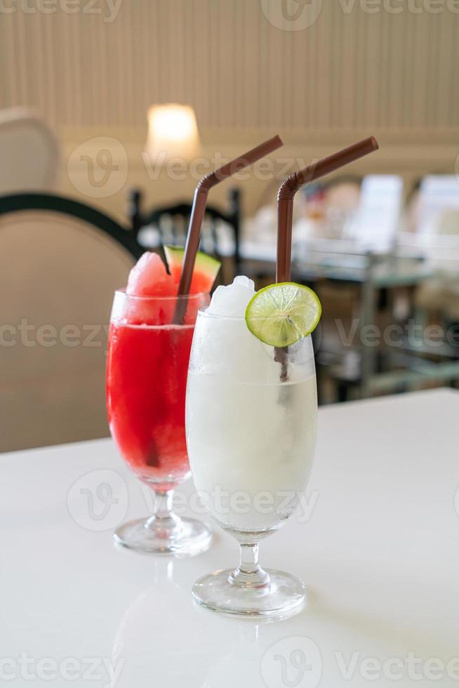 fresh lemon lime smoothie glass photo