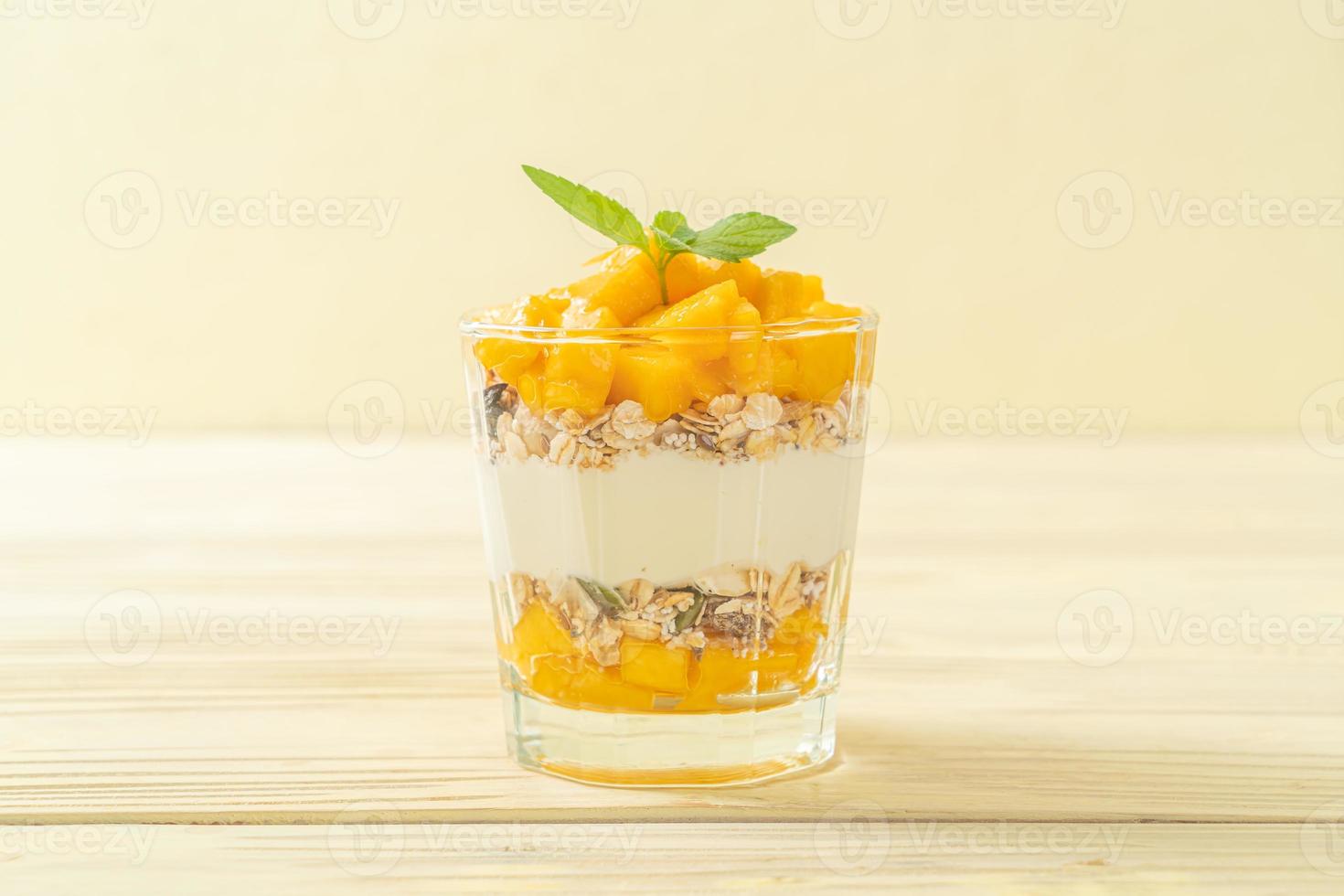 mango yogurt with granola photo