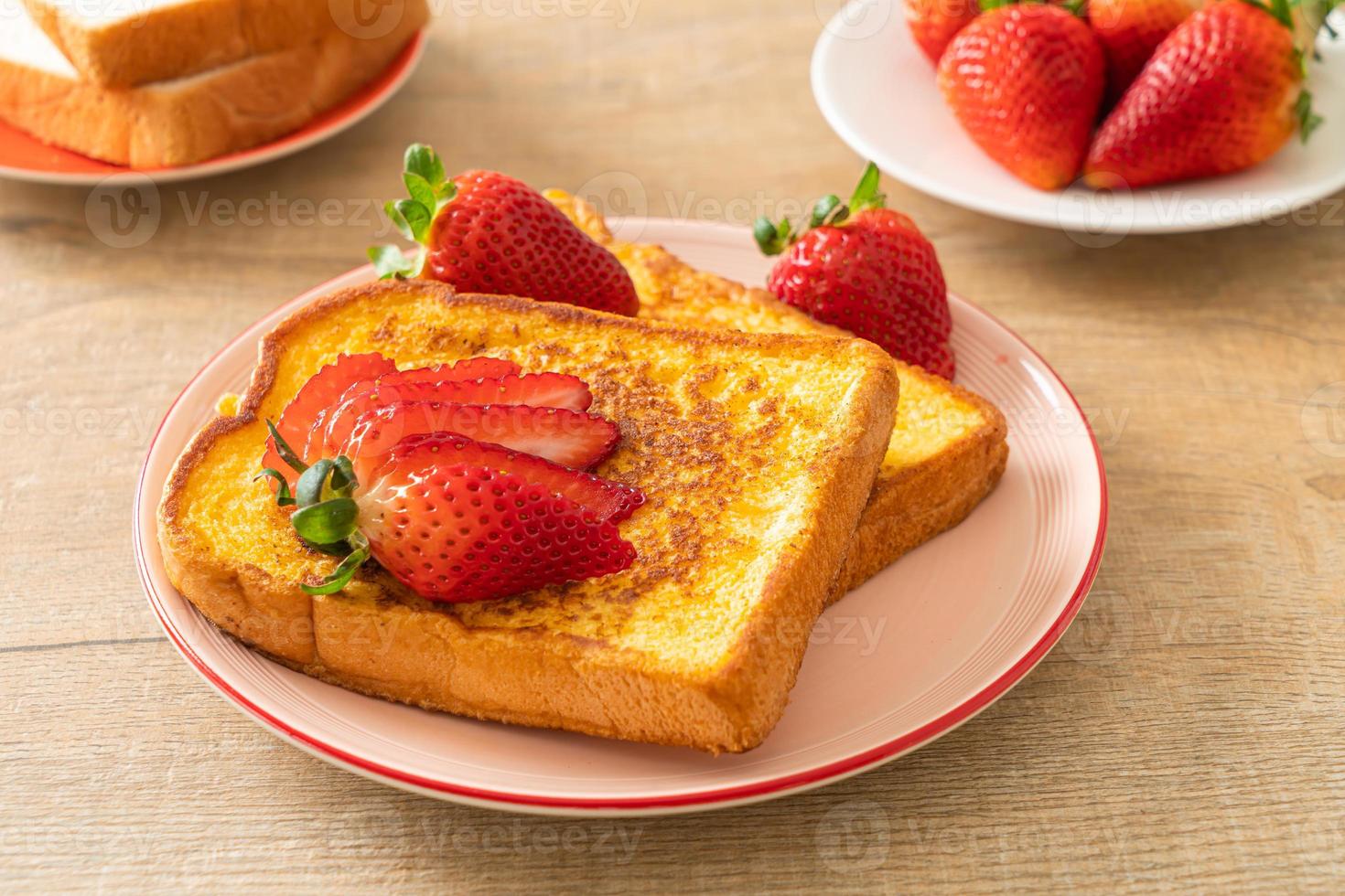 french toast with fresh strawberry photo