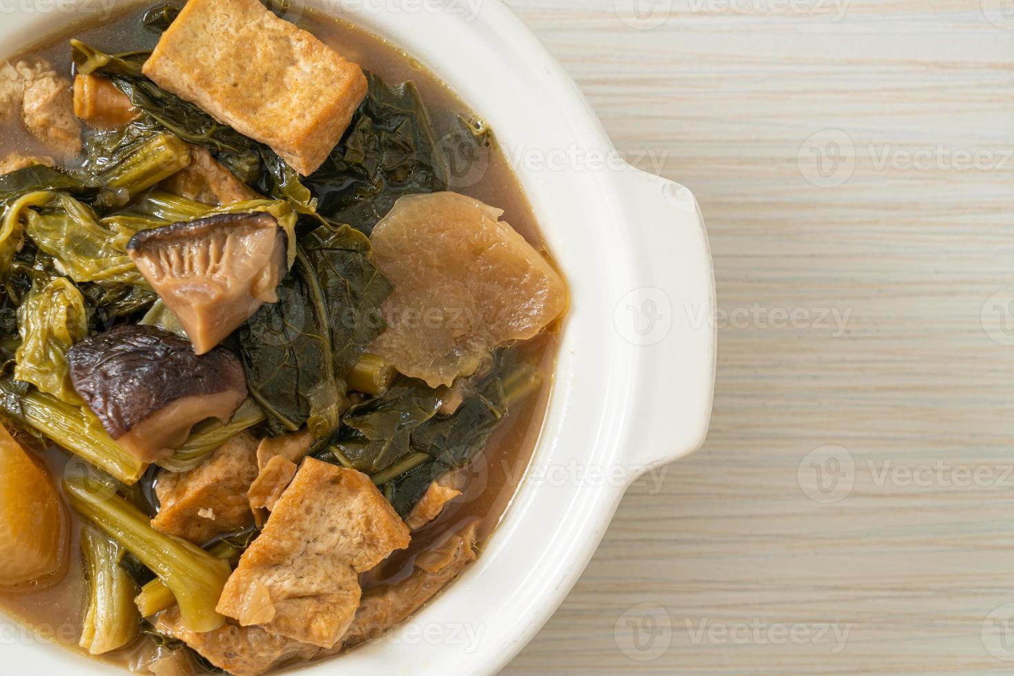 Chinese vegetable stew  with tofu or mixture of vegetables soup photo