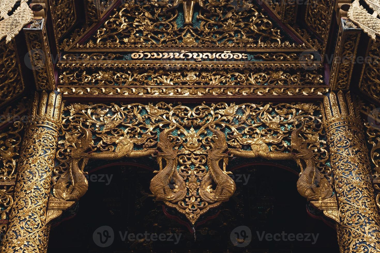 Wat Phra Buddhabat Si Roi,Golden Temple in Chiang Mai, Thailand photo