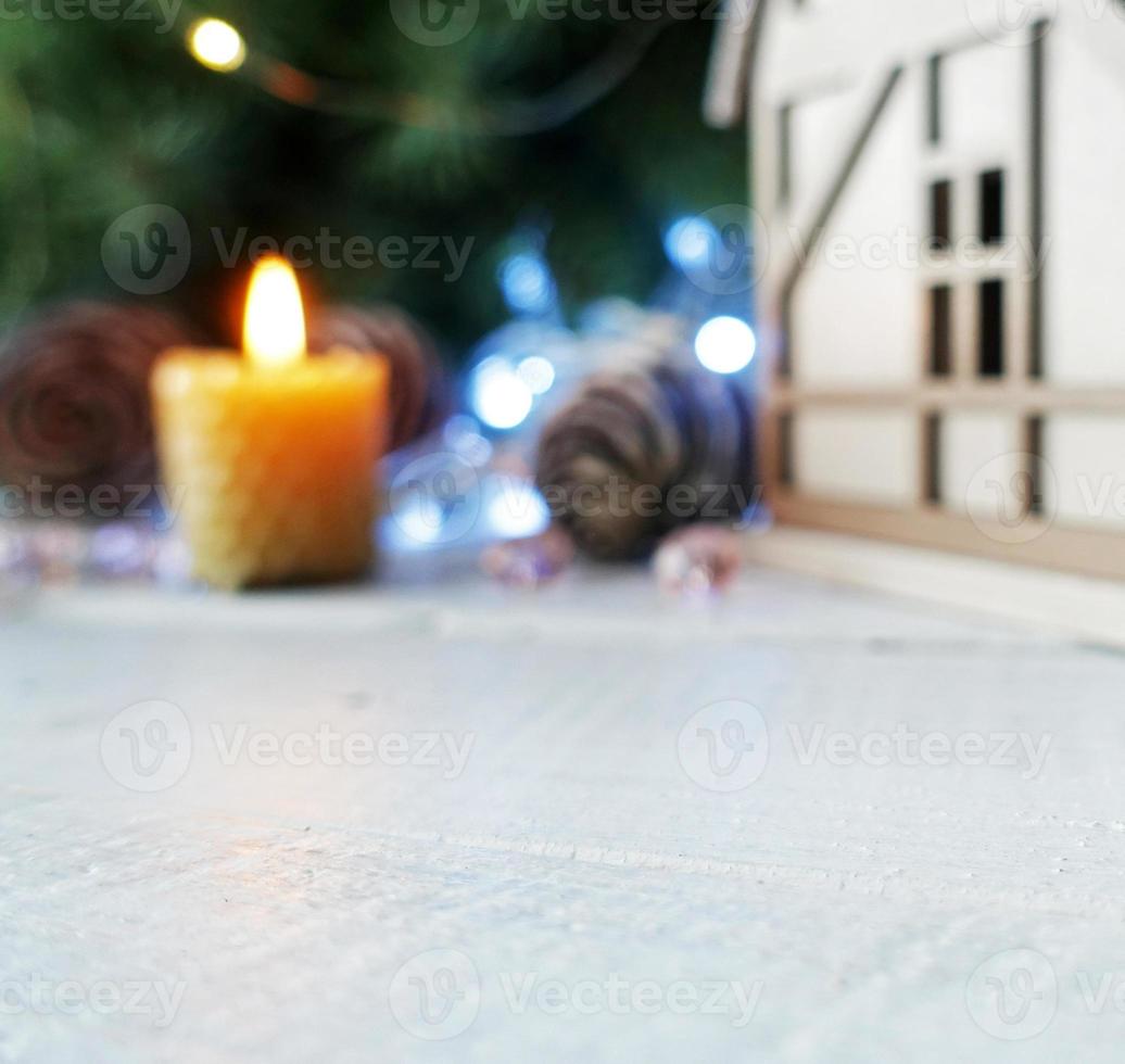 tarjeta de navidad festivo fondo de madera del tablero foto